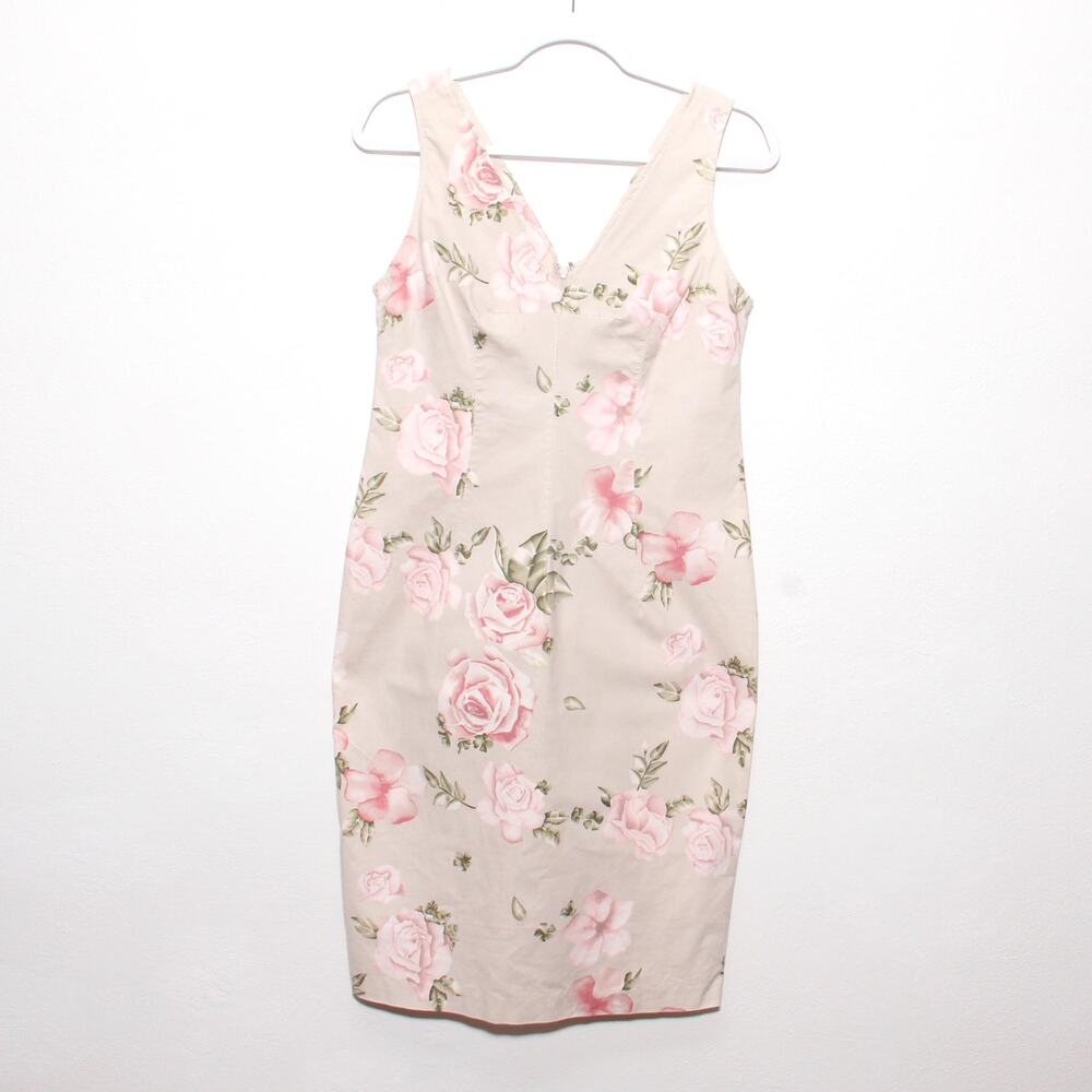 Vintage Kahala Hawaiian Floral Sheath Dress Size 10